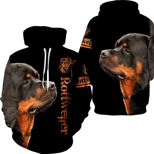 Men's 2 Piece Dog Print Hoodie Set