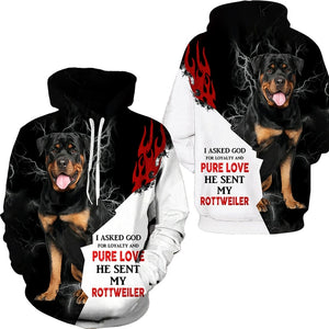 Men's 2 Piece Dog Print Hoodie Set