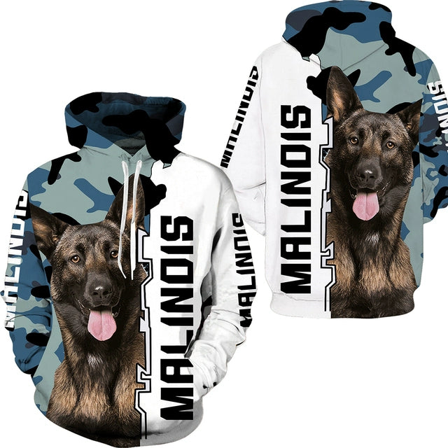 Men's 2 Piece Dog Print Hoodie Set