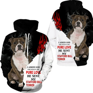 Men's 2 Piece Dog Print Hoodie Set