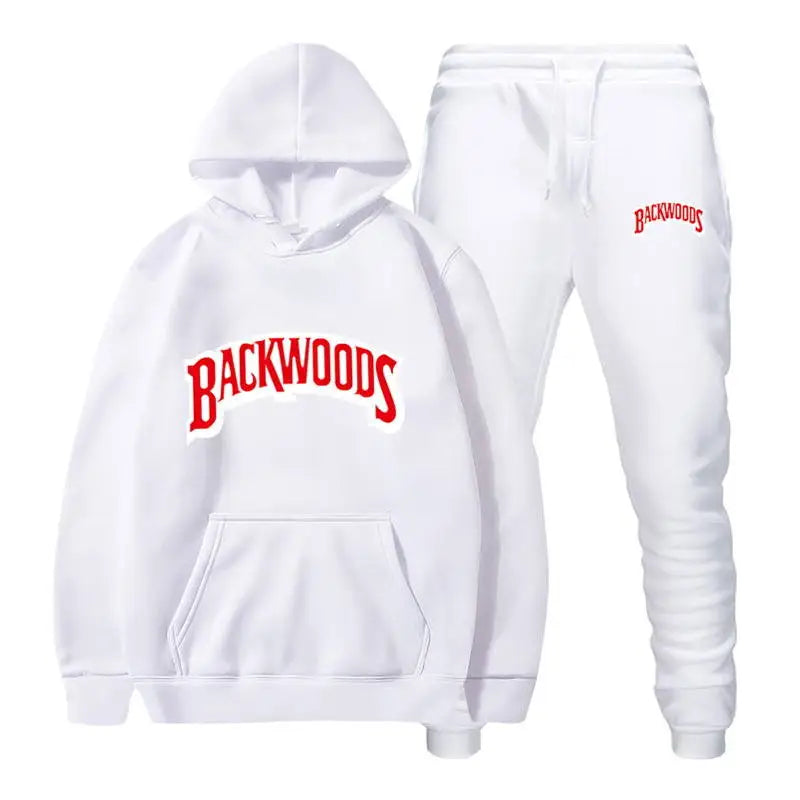 Unisex 2 Piece Hooded Backwoods Print Tracksuit