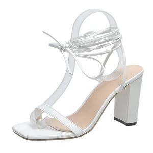 Women's Cross Strap Open Toe High Heels