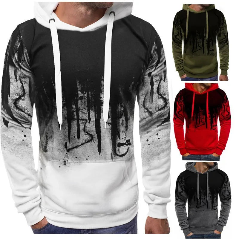 Men's Pullover Loose Hooded Sweatshirt