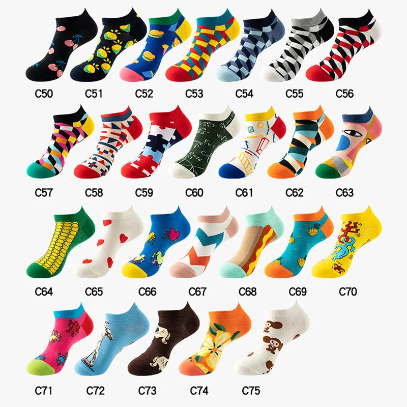 Unisex 1 Pair Funny Colorful Ankle Socks