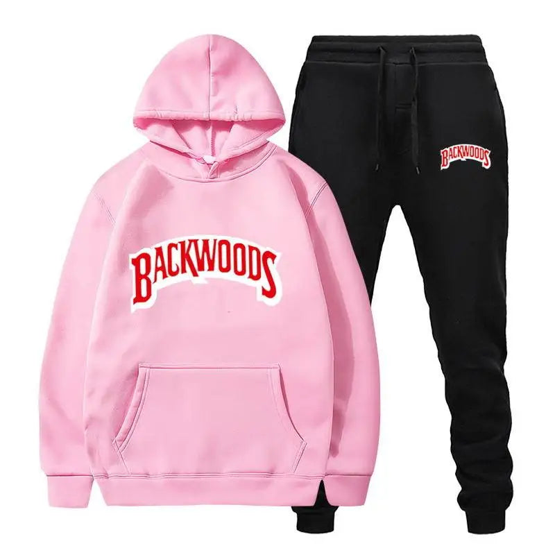 Unisex 2 Piece Hooded Backwoods Print Tracksuit