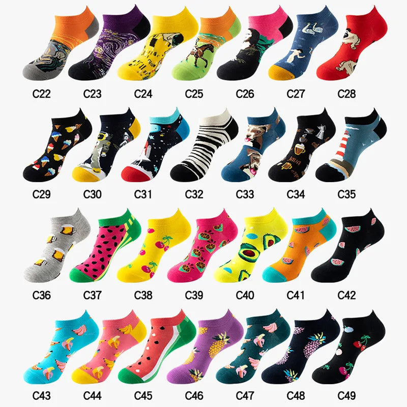 Unisex 1 Pair Funny Colorful Ankle Socks