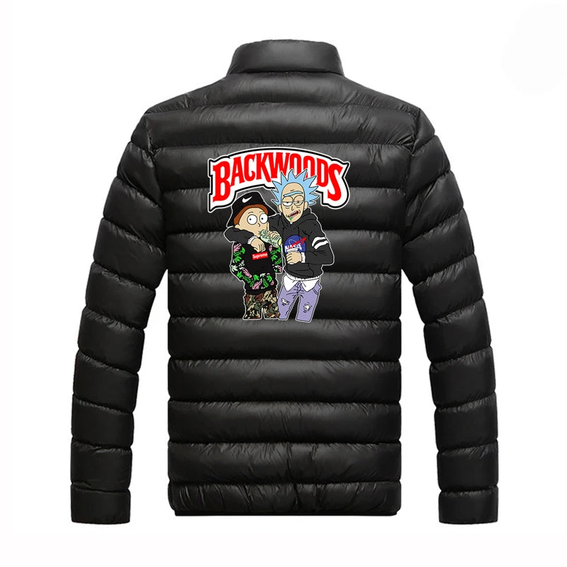 Men's Backwoods Zippered Rick and Morty Print Jacket