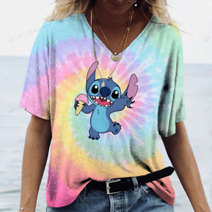 Women's Lilo & Stitch V Neck T Shirt