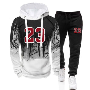 Men's 2 Piece Casual #23 Print Jogging Suit Set