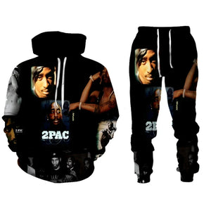 Men's 2 Piece 3D Print Pac Hoodie Set