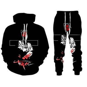 Men's 2 Piece 3D Print Pac Hoodie Set