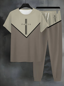 Men's Two Piece Geometric Pants Set