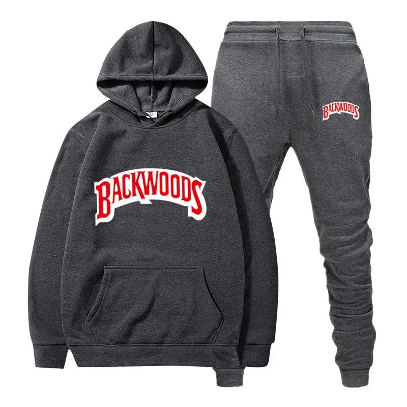 Unisex 2 Piece Hooded Backwoods Print Tracksuit