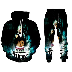 Men's 2 Piece 3D Print Pac Hoodie Set