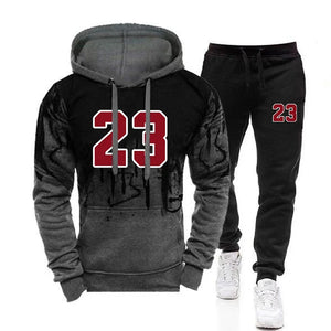 Men's 2 Piece Casual #23 Print Jogging Suit Set