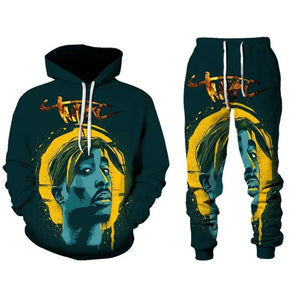 Men's 2 Piece 3D Print Pac Hoodie Set