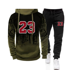 Men's 2 Piece Casual #23 Print Jogging Suit Set