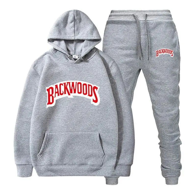 Unisex 2 Piece Hooded Backwoods Print Tracksuit