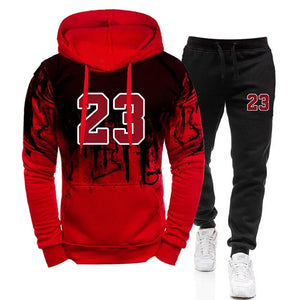 Men's 2 Piece Casual #23 Print Jogging Suit Set