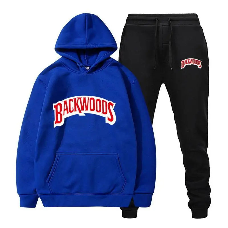 Unisex 2 Piece Hooded Backwoods Print Tracksuit