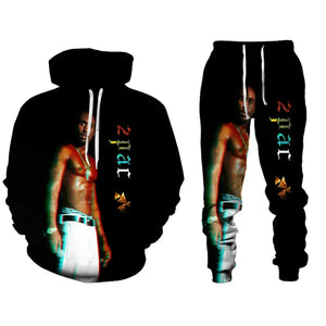 Men's 2 Piece 3D Print Pac Hoodie Set