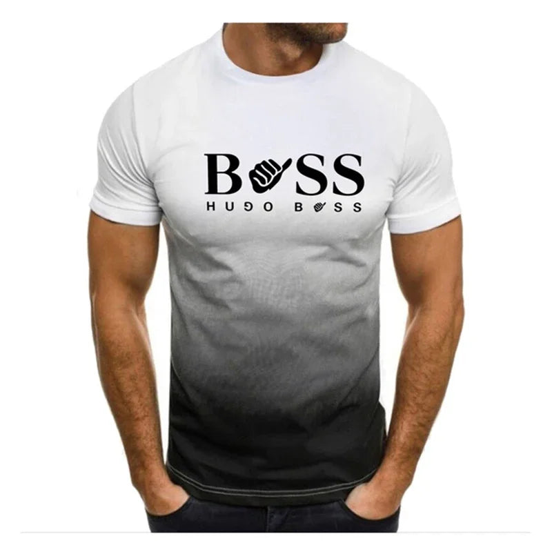 Men's Classic Boss Print T Shirt