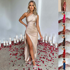 Girls Sexy Elegant Satin Prom Dress