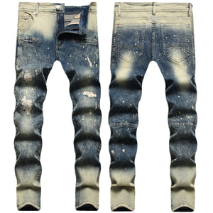 Boys Elastic Designer Straight Jeans