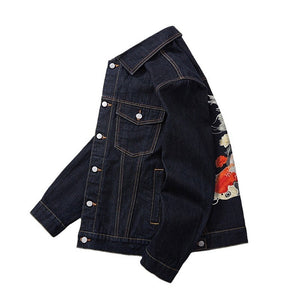 Men's Embroidered Koi Vintage Jacket