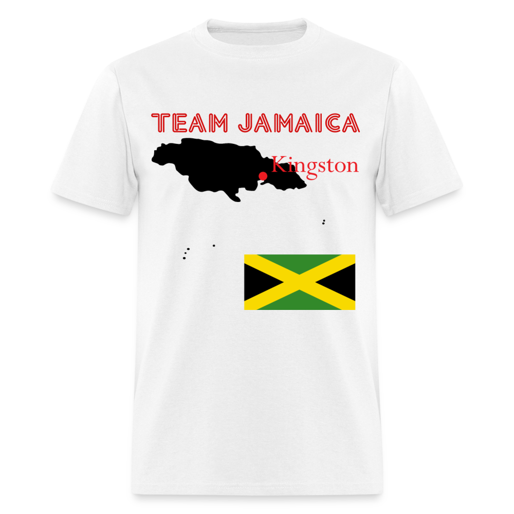 Unisex Team Jamaica Print T Shirt - white