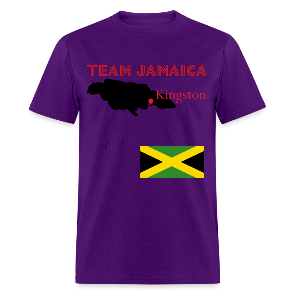 Unisex Team Jamaica Print T Shirt - purple