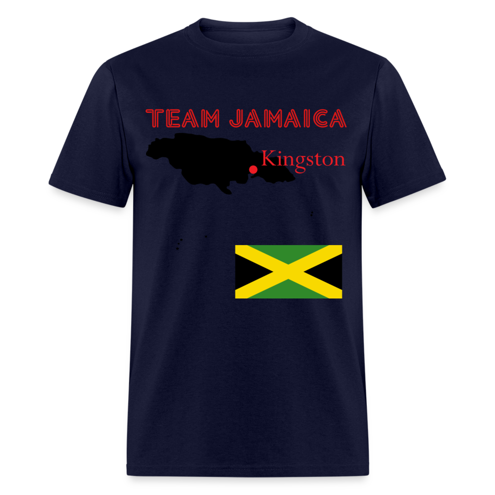 Unisex Team Jamaica Print T Shirt - navy