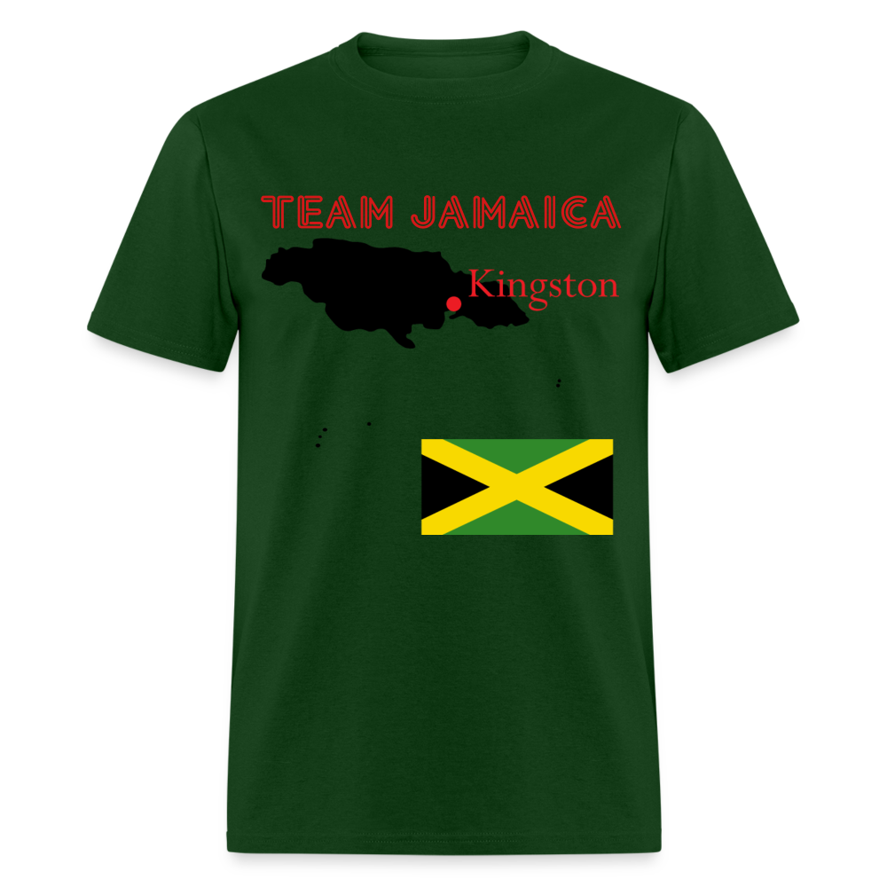 Unisex Team Jamaica Print T Shirt - forest green