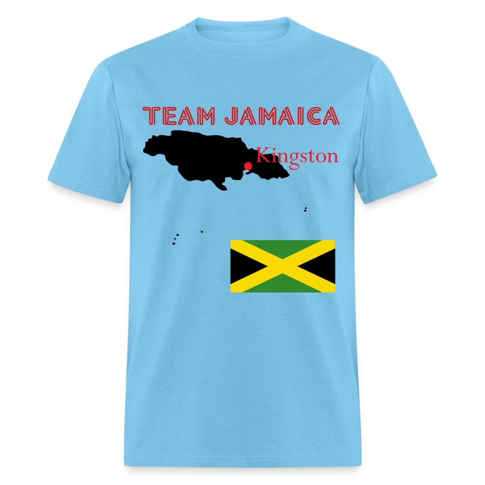 Unisex Team Jamaica Print T Shirt - aquatic blue