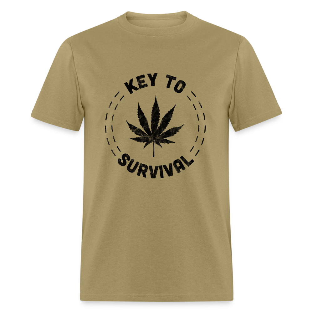 Men's Classic Survival Print  T Shirt - khaki