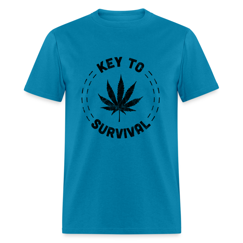 Men's Classic Survival Print  T Shirt - turquoise