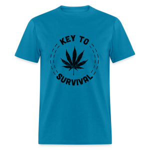 Men's Classic Survival Print  T Shirt - turquoise