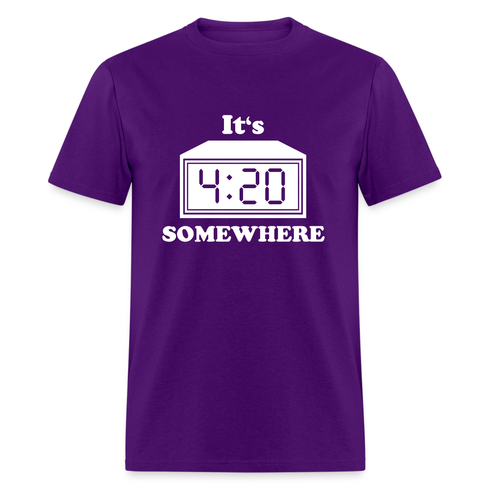 Unisex 4:20 Print T Shirt - purple