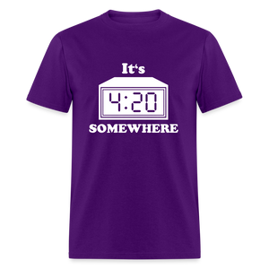 Unisex 4:20 Print T Shirt - purple