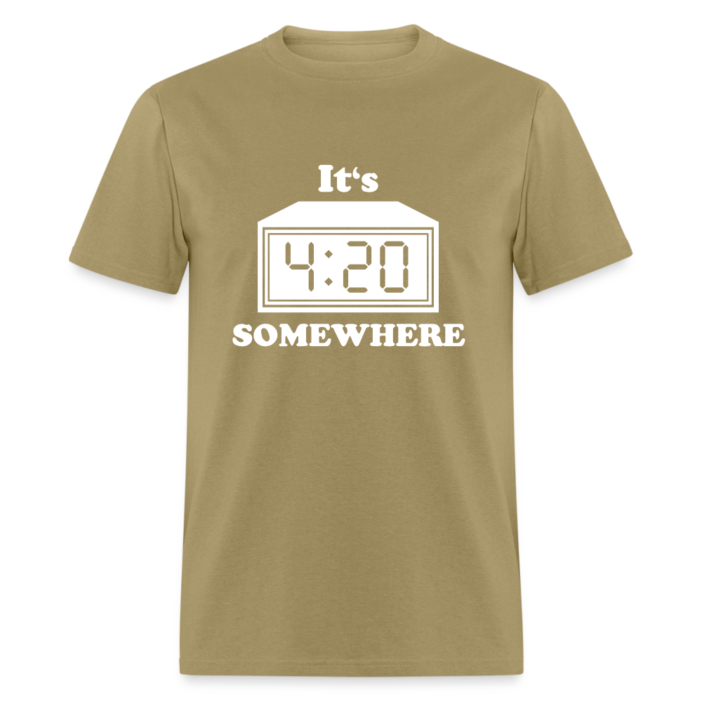 Unisex 4:20 Print T Shirt - khaki