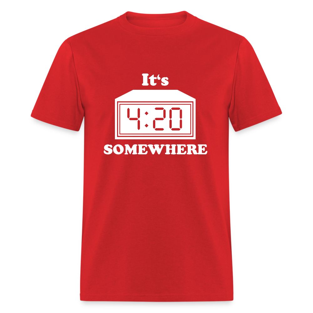 Unisex 4:20 Print T Shirt - red