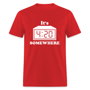 Unisex 4:20 Print T Shirt - red