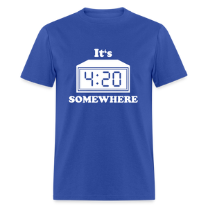 Unisex 4:20 Print T Shirt - royal blue