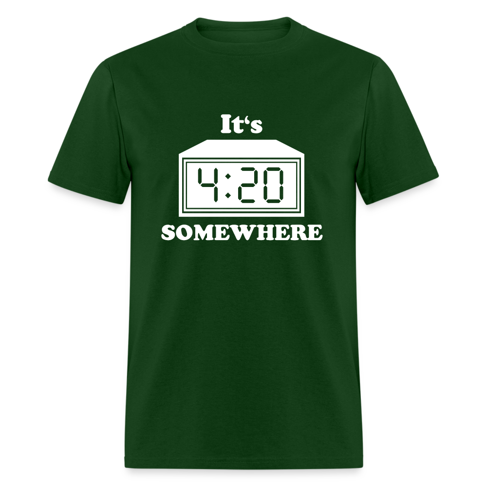 Unisex 4:20 Print T Shirt - forest green