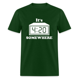 Unisex 4:20 Print T Shirt - forest green