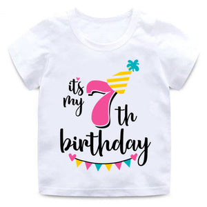 Babies Birthday Numbers to 1 to 9 YRS  Print Short Sleeve T Shirt - Shirtafied