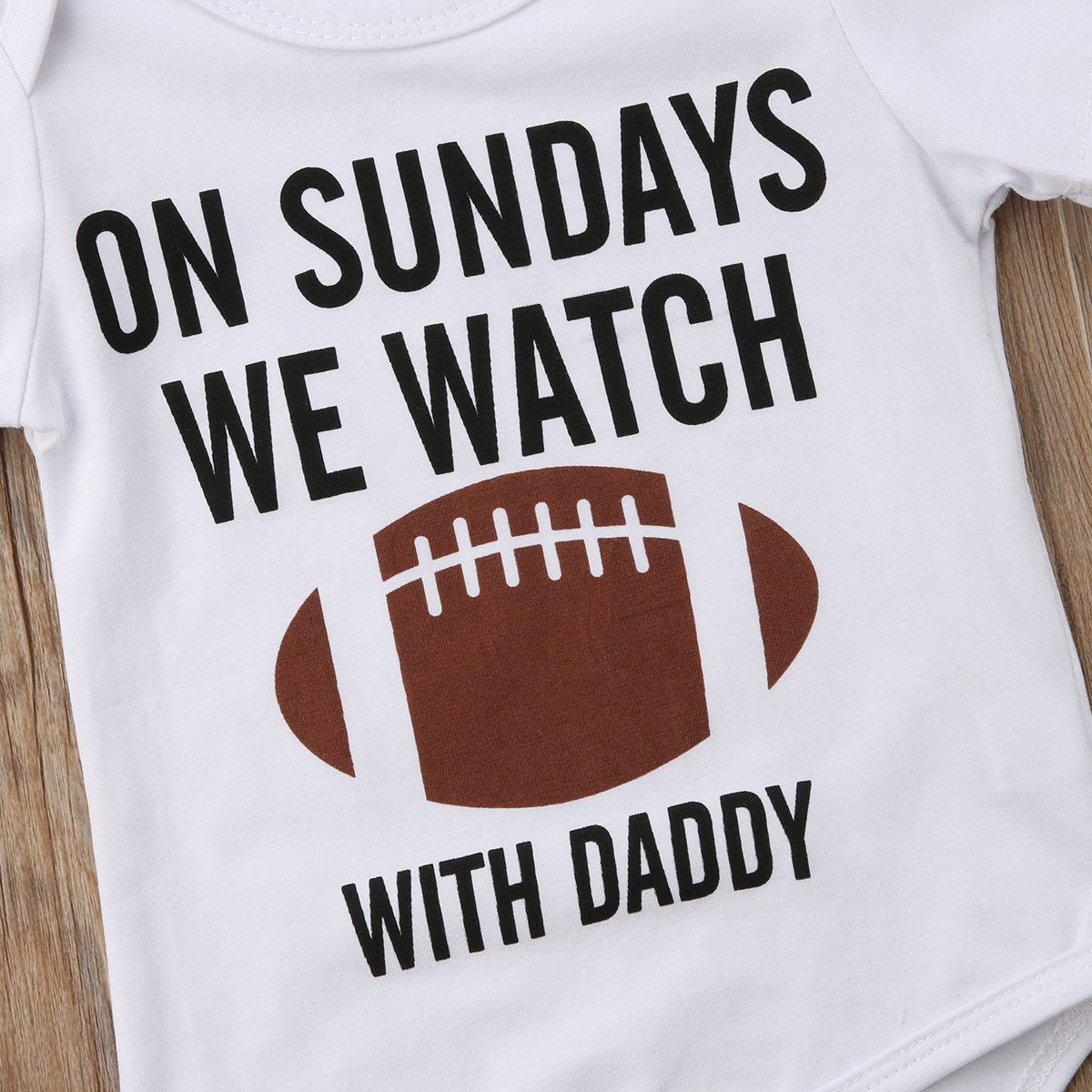 Babies We Watch Football With Daddy Print Romper - Shirtafied