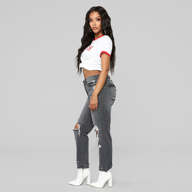 Women's Stretch Cutup Denim Jeans - Shirtafied