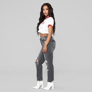 Women's Stretch Cutup Denim Jeans - Shirtafied