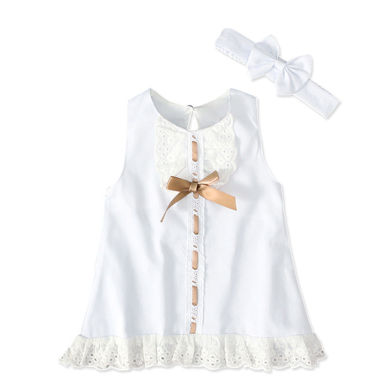 Girls baby sleeveless bow skirt - Shirtafied